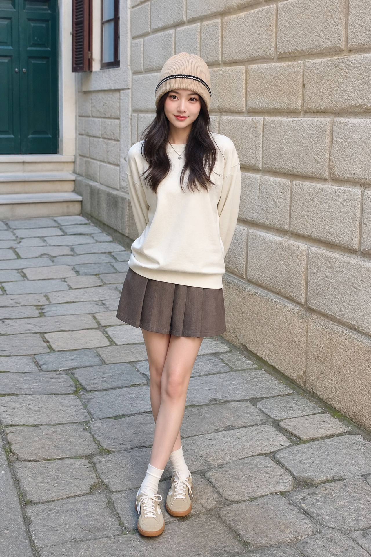 Cashmere knitwear — premium winter hat and sweater for B2B wholesale