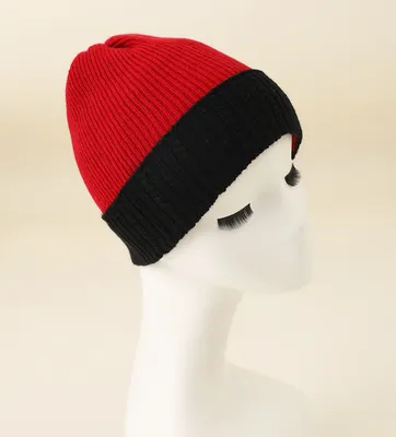 Red Adn Black Winter Warm Knitted Cashmere Hat