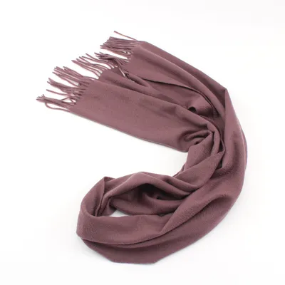 Plain Wool Scarf with Tassels