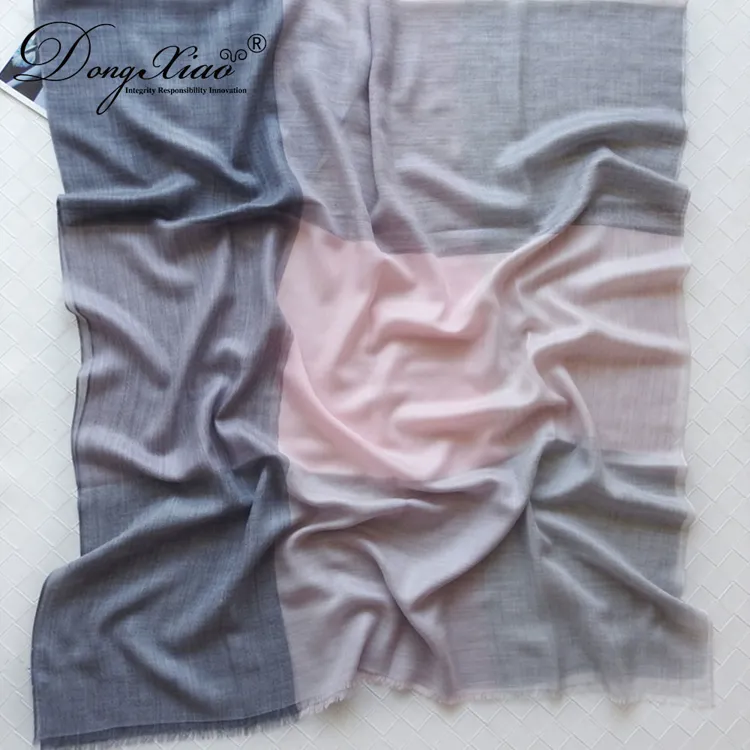Color-Block Cashmere Scarf · 100% Cashmere · Multiple Colors, 14–15.5µm — detail view 2