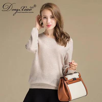 Women s Classic Crew Neck Top Wool Cashmere Sweater