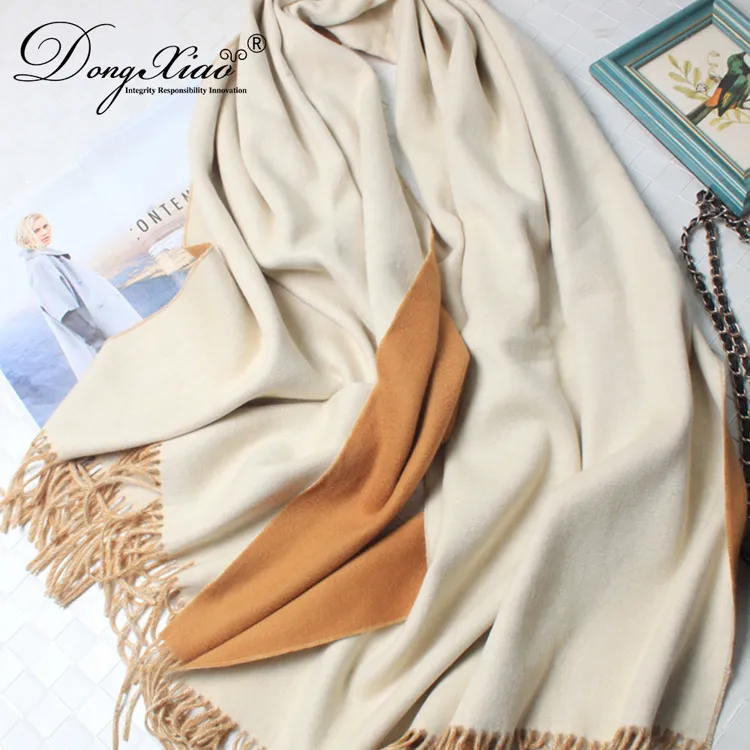 Double-Faced Cashmere Scarf · 100% Cashmere · Multiple Colors, 14–15.5µm — detail view 4