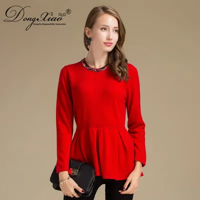 Slim Fit Short Skirt Women Wool Cashmere Pullover