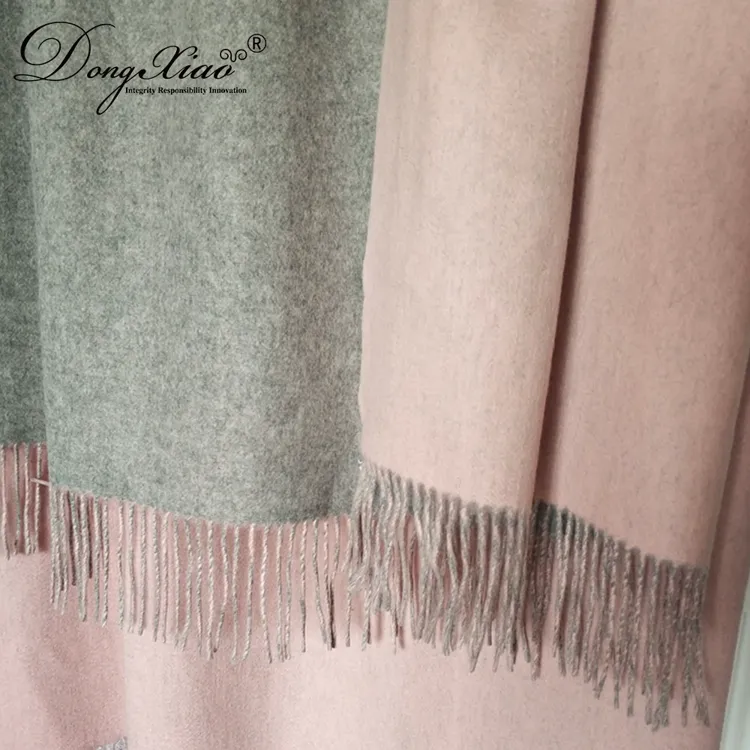 Double-Faced Cashmere Scarf · 100% Cashmere · Multiple Colors, 14–15.5µm — detail view 2