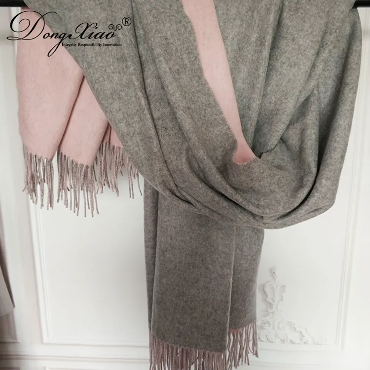Double-Faced Cashmere Scarf · 100% Cashmere · Multiple Colors, 14–15.5µm — detail view 3