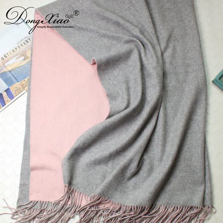 Double-Faced Cashmere Scarf · 100% Cashmere · Multiple Colors, 14–15.5µm — detail view 8