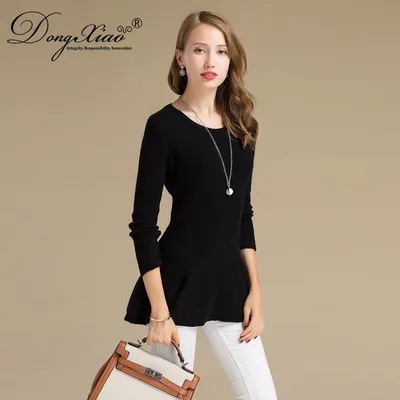 Merino Wool Cashmere Round Neck Lady Skirt Sweater