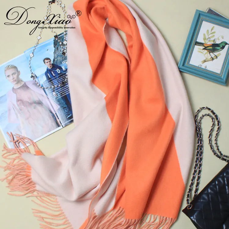 Wholesale Color-Block Cashmere Scarf · 100% Cashmere · Multiple Colors — Cashmere Scarves & Wraps, 100% Cashmere