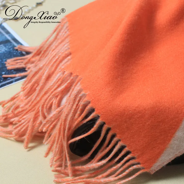 Color-Block Cashmere Scarf · 100% Cashmere · Multiple Colors, 14–15.5µm — detail view 2