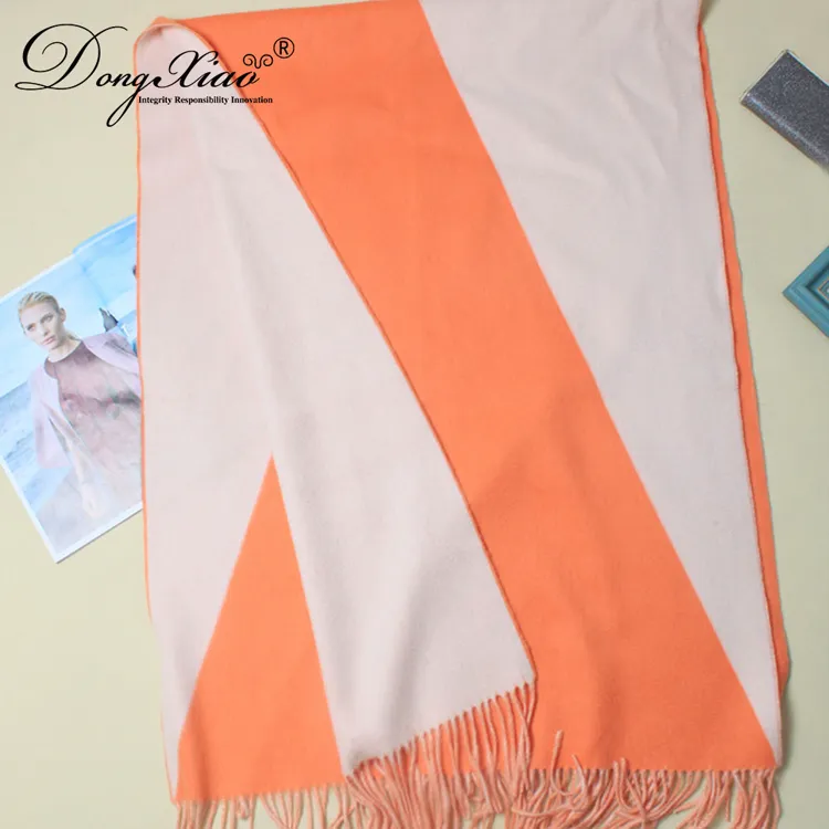Color-Block Cashmere Scarf · 100% Cashmere · Multiple Colors, 14–15.5µm — detail view 8