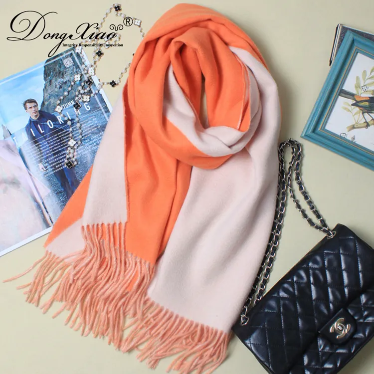 Color-Block Cashmere Scarf · 100% Cashmere · Multiple Colors, 14–15.5µm — detail view 10