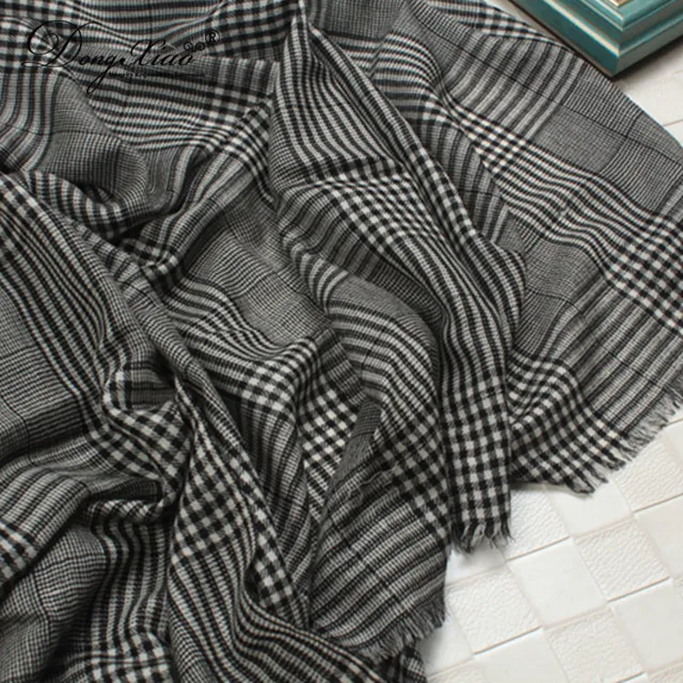 Houndstooth Cashmere Scarf · 100% Cashmere · Multiple Colors, 14–15.5µm — detail view 7