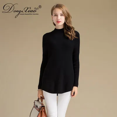Custom Women Slip Shoulder Cashmere Pullover Sweater