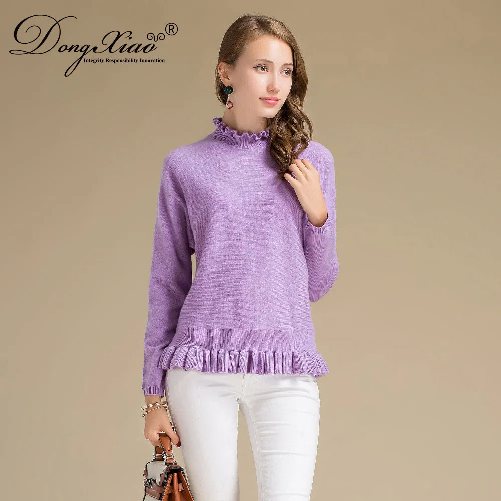 Stylish Collar Super Soft Cashmere Blended Sweater for Girls view 2