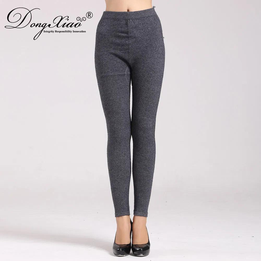 High Waisted Women s Casual Tight Cashmere Pants view 2