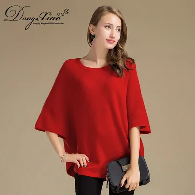 Crew Neck Half Sleeves Pullover Sweater for Old Ladies