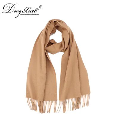 OEM ODM Women Camel 100 Cashmere Scarf with Tassel