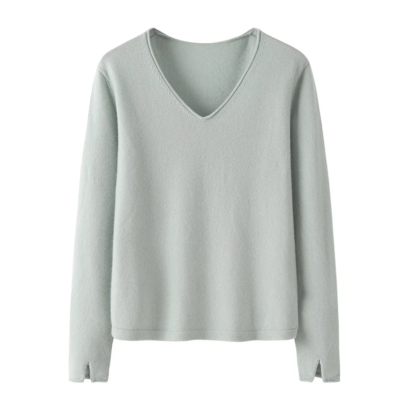 Cashmere V-neck sweater — Green