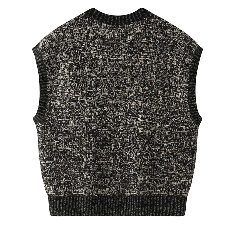 Cashmere sleeveless vest — Black