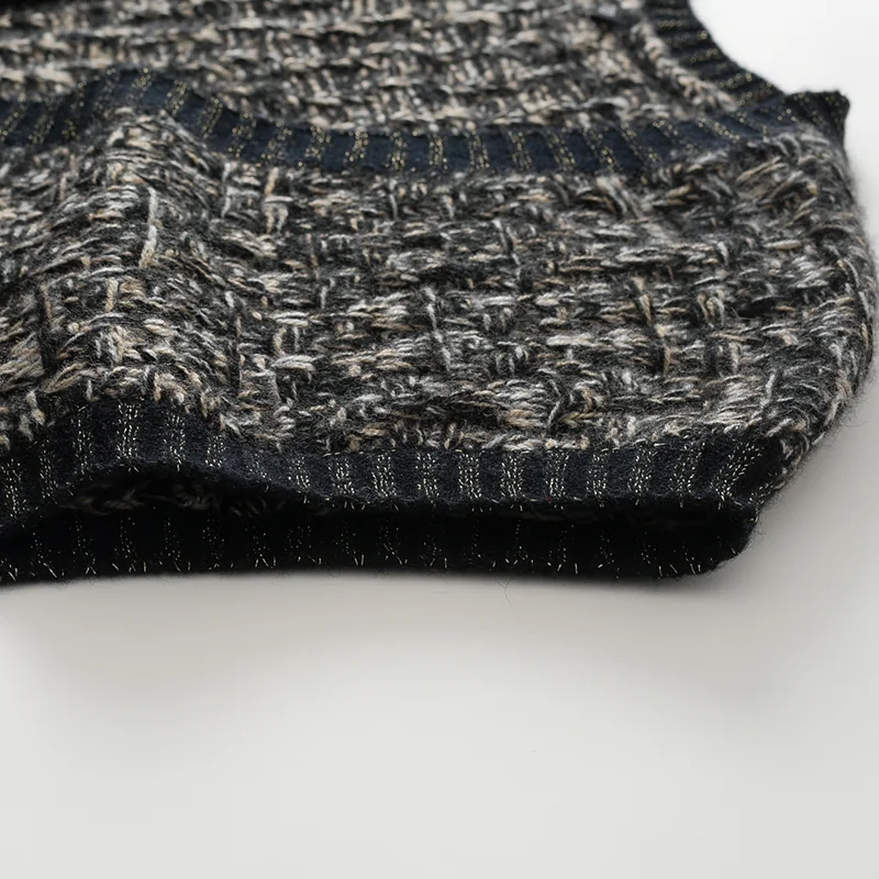 100% Cashmere, Cashmere sleeveless vest — Black, 14–15.5µm, Cashmere Garment / Women — detail view 4