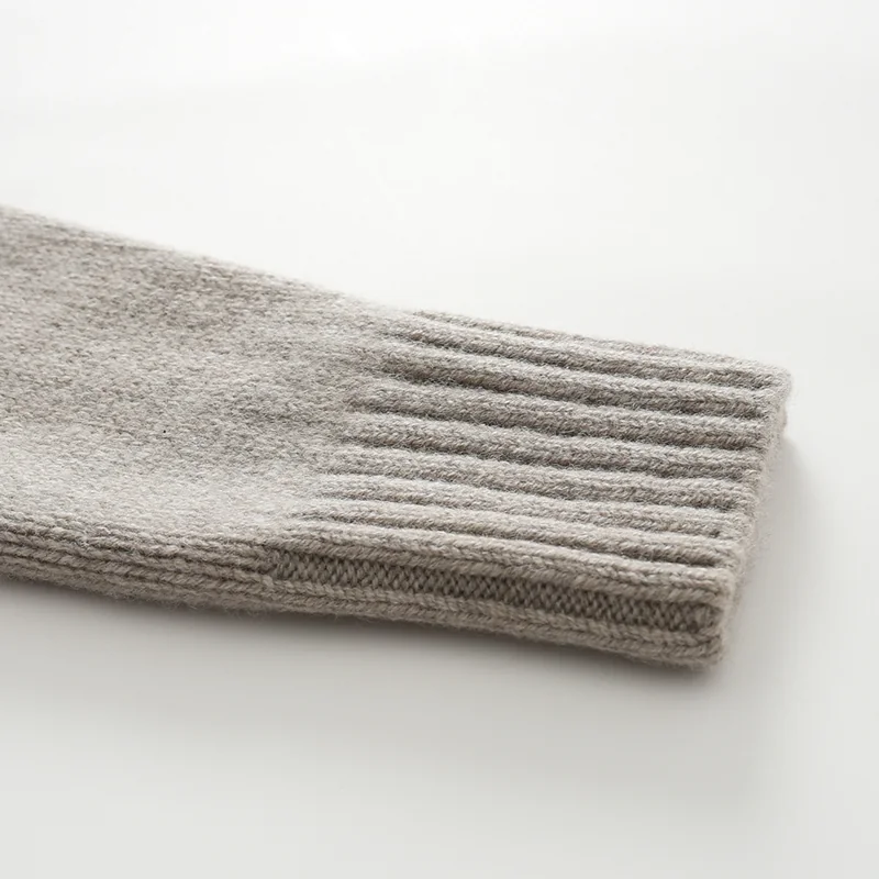 100% Cashmere, Cashmere zip-neck sweater — Green Half-zip, 14–15.5µm, Cashmere Garment / Women — detail view 5
