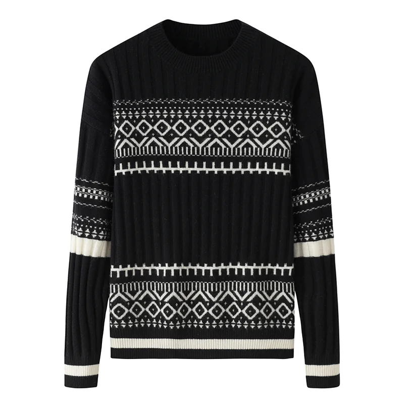 100% Cashmere, Cashmere crew-neck sweater — Black, 14–15.5µm, Cashmere Garment / Women — detail view 3
