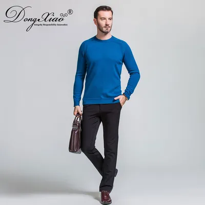 Pure Cashmere Crew Neck Sweater for Men