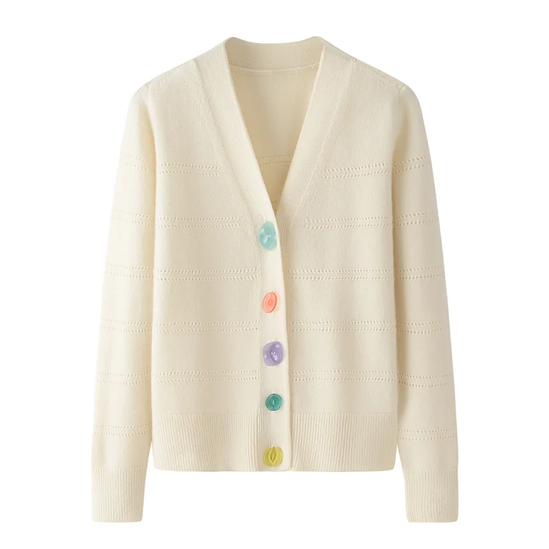 100% Cashmere, Cashmere button-front cardigan, 14–15.5µm, Cashmere Garment / Women