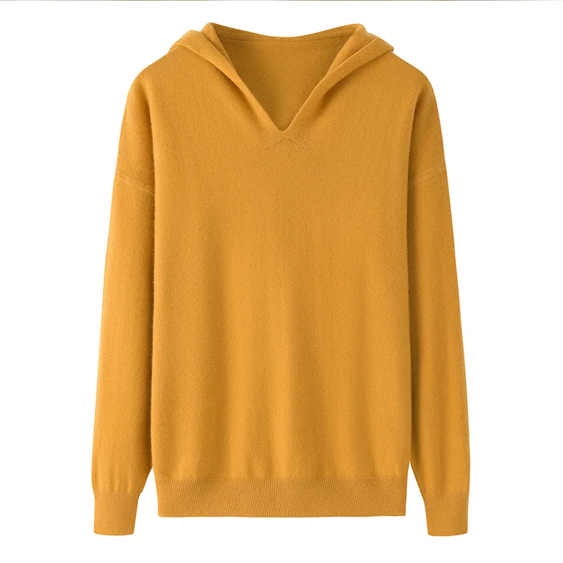Cashmere V-neck sweater — Camel