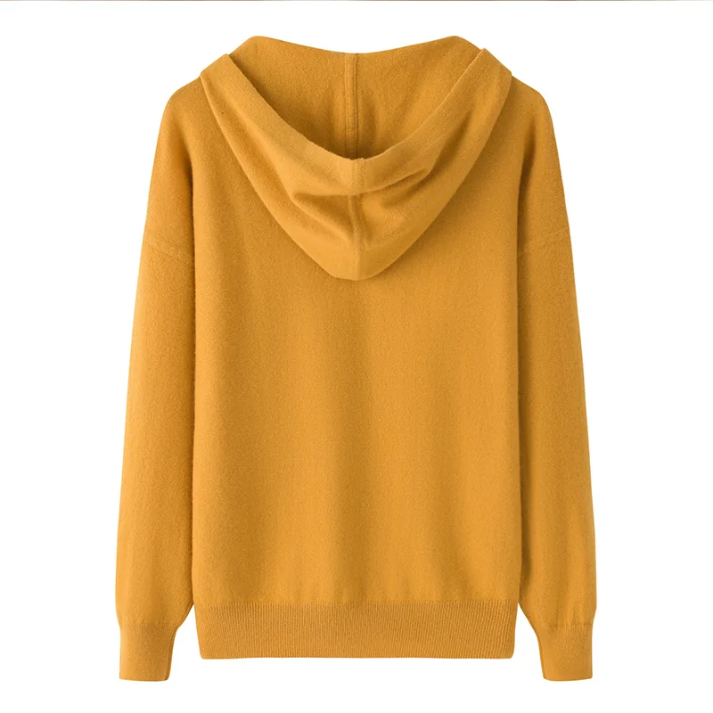 100% Cashmere, Cashmere V-neck sweater — Camel, 14–15.5µm, Cashmere Garment / Women — detail view 2