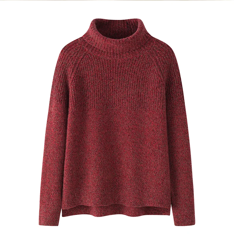 100% Cashmere, Cashmere V-neck sweater — Red, 14–15.5µm, Cashmere Garment / Women — detail view 3