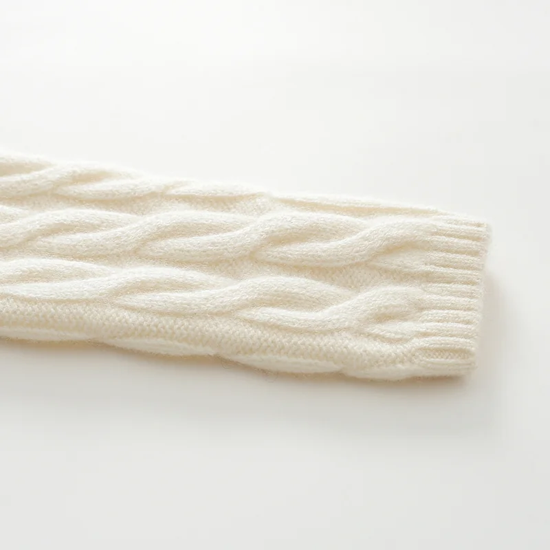 100% Cashmere, Cashmere crew-neck sweater — Grey, 14–15.5µm, Cashmere Garment / Women — detail view 8