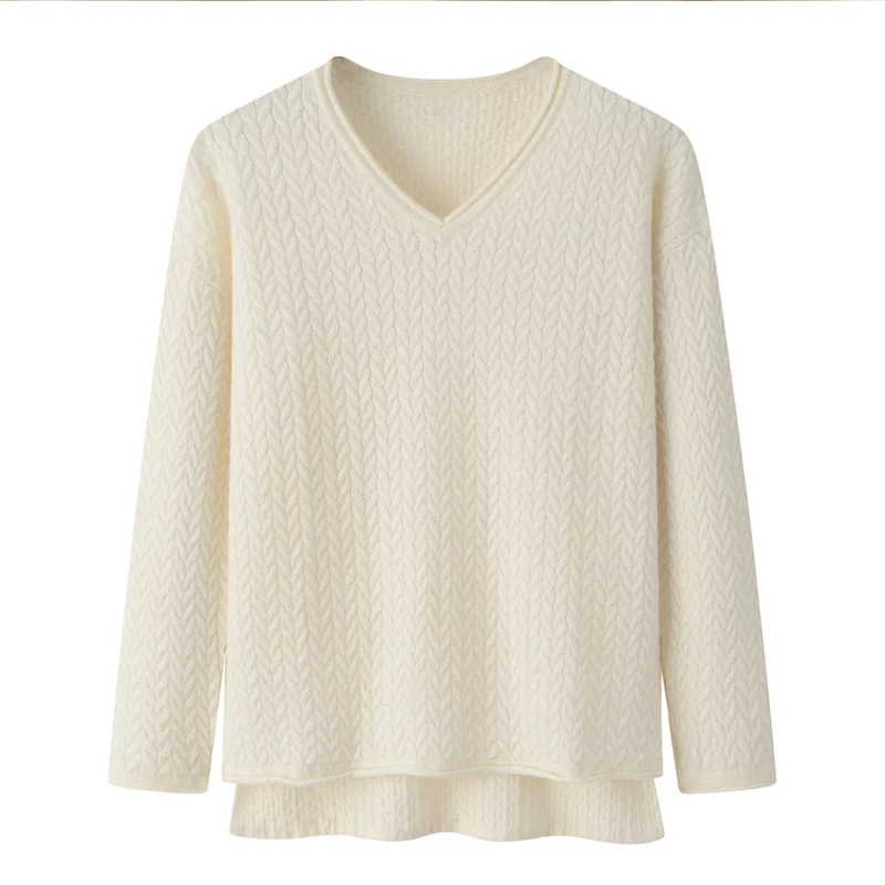 Cashmere V-neck sweater — Grey