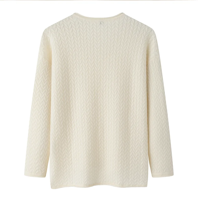 100% Cashmere, Cashmere V-neck sweater — Grey, 14–15.5µm, Cashmere Garment / Women — detail view 2