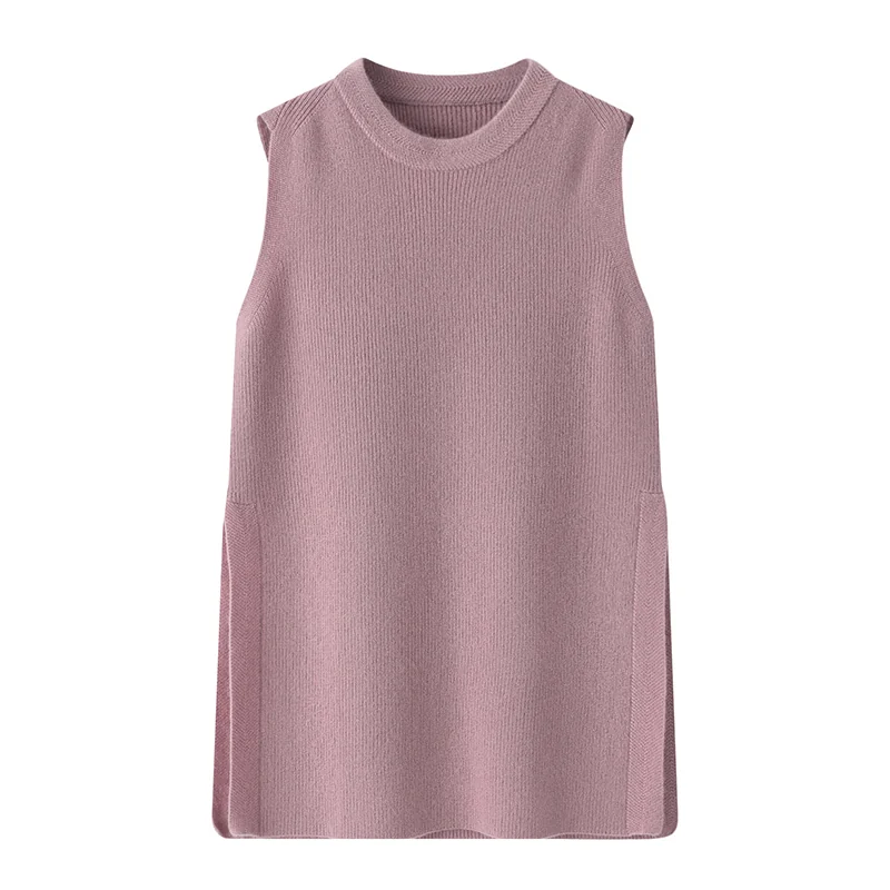 Cashmere sleeveless vest — Grey