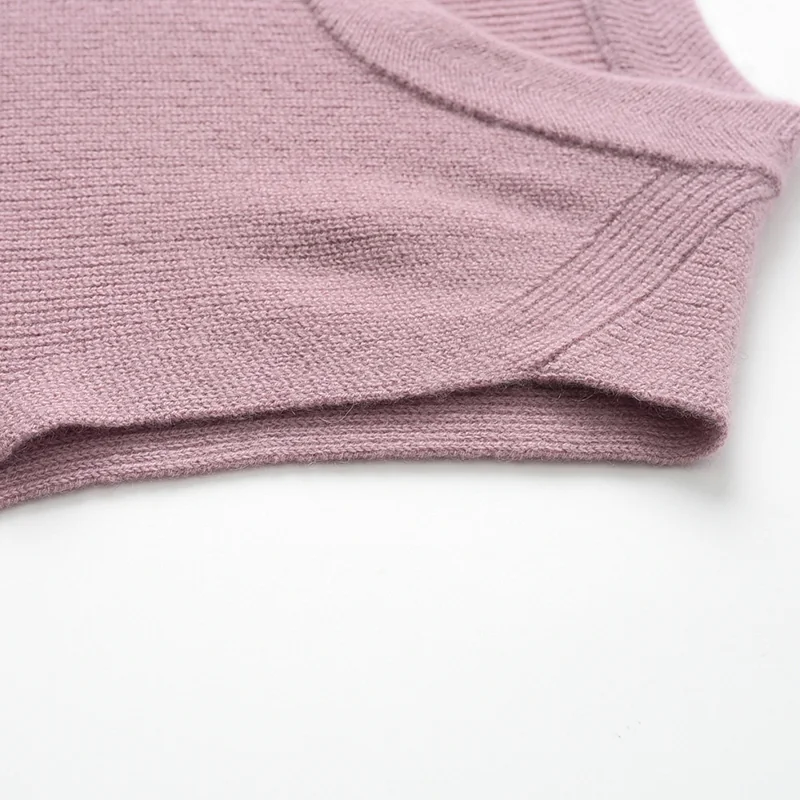 100% Cashmere, Cashmere sleeveless vest — Grey, 14–15.5µm, Cashmere Garment / Women — detail view 7
