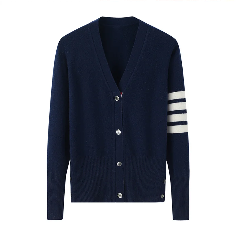 100% Cashmere, Cashmere button-front cardigan — Grey, 14–15.5µm, Cashmere Garment / Women — detail view 4