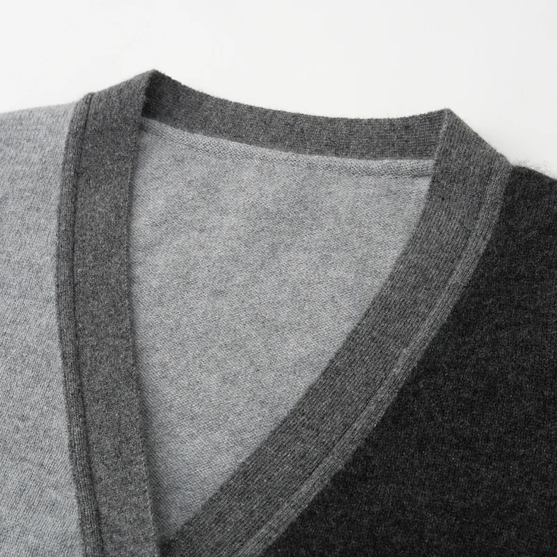 100% Cashmere, Cashmere button-front cardigan — Grey, 14–15.5µm, Cashmere Garment / Women — detail view 7