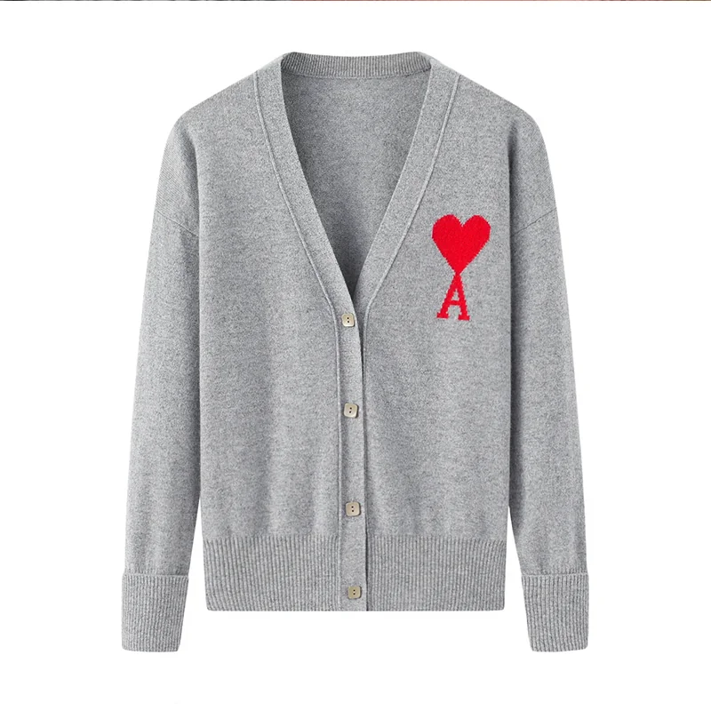 100% Cashmere, Cashmere button-front cardigan — Grey, 14–15.5µm, Cashmere Garment / Women — detail view 3
