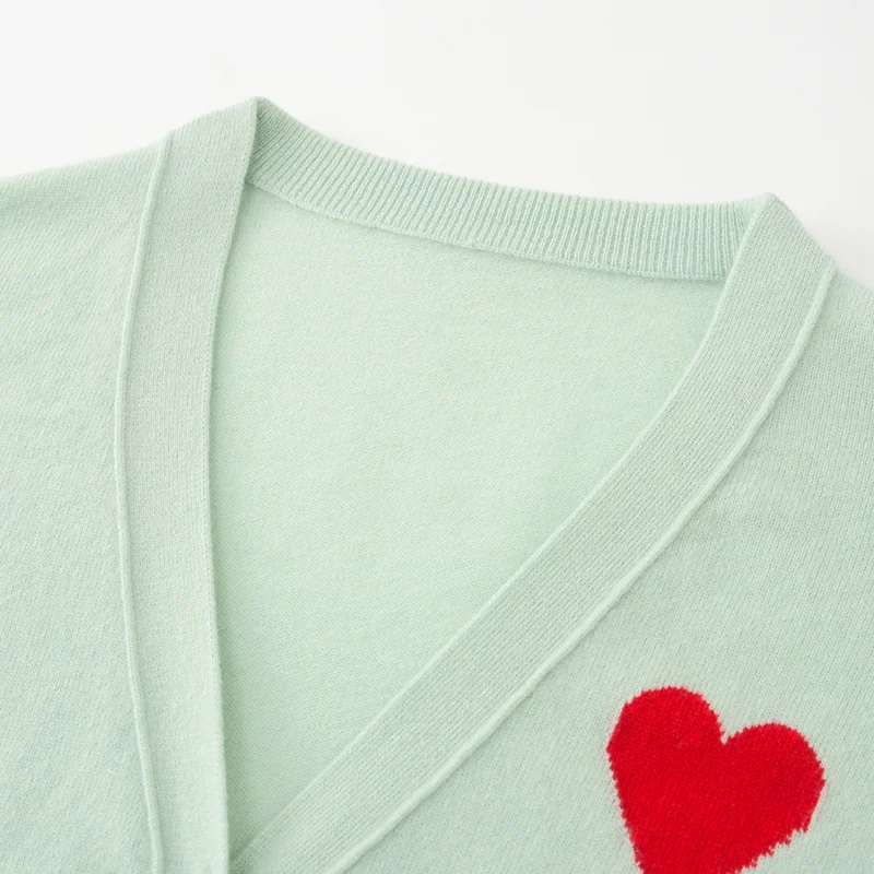 100% Cashmere, Cashmere button-front cardigan — Grey, 14–15.5µm, Cashmere Garment / Women — detail view 7