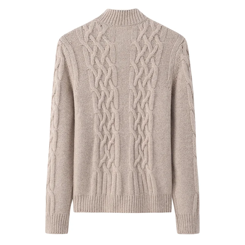 100% Cashmere, Cashmere crew-neck sweater — Black Cable, 14–15.5µm, Cashmere Garment / Women — detail view 2