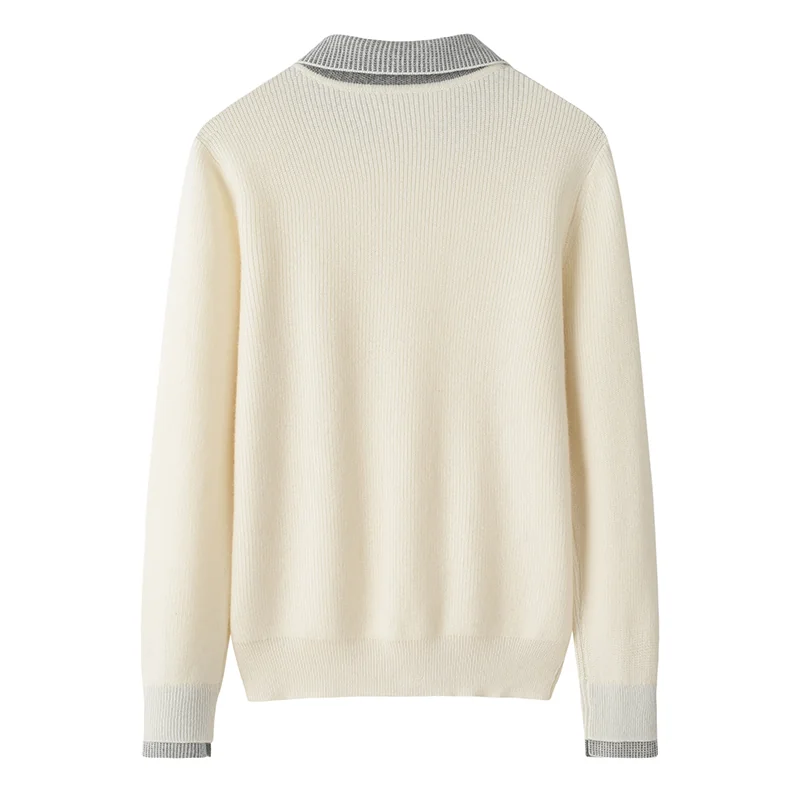 100% Cashmere, Cashmere crew-neck sweater — Camel, 14–15.5µm, Cashmere Garment / Women — detail view 2