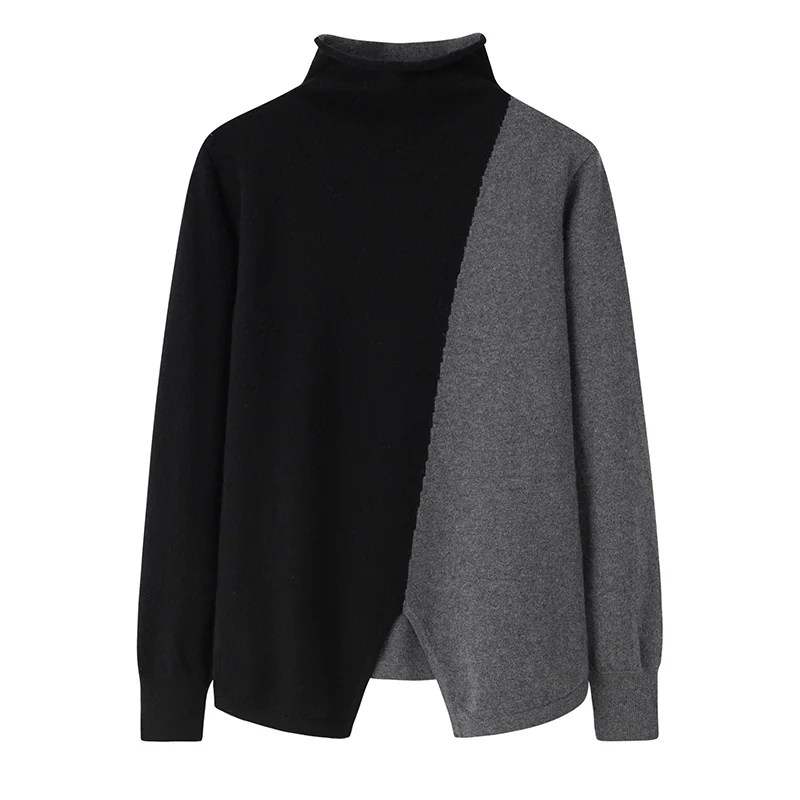 Cashmere button-front cardigan — Red Colour-block