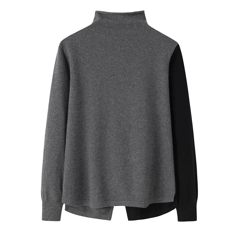 100% Cashmere, Cashmere button-front cardigan — Red Colour-block, 14–15.5µm, Cashmere Garment / Women — detail view 2