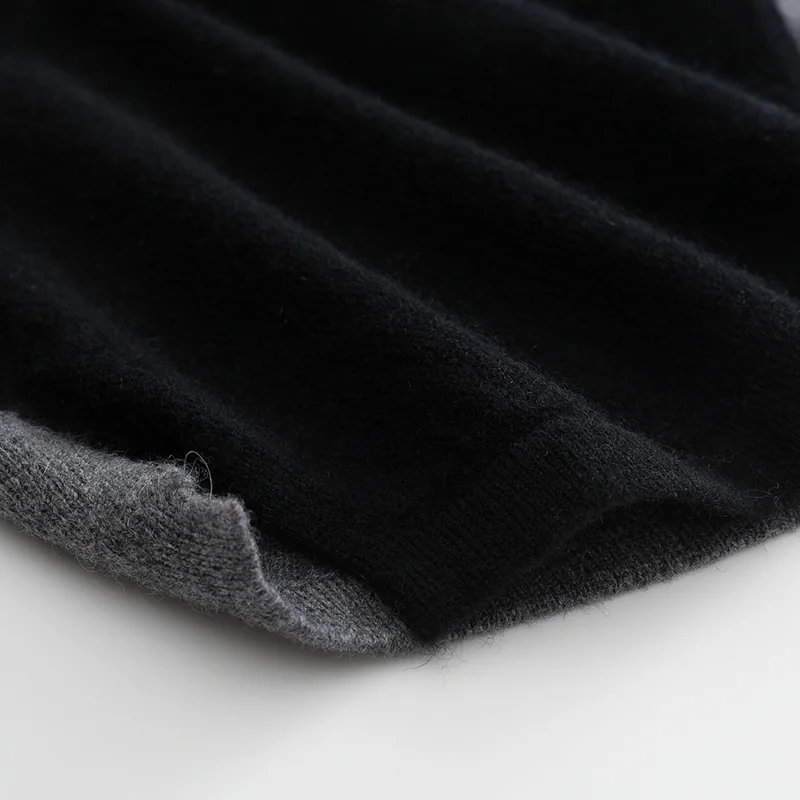 100% Cashmere, Cashmere button-front cardigan — Red Colour-block, 14–15.5µm, Cashmere Garment / Women — detail view 4