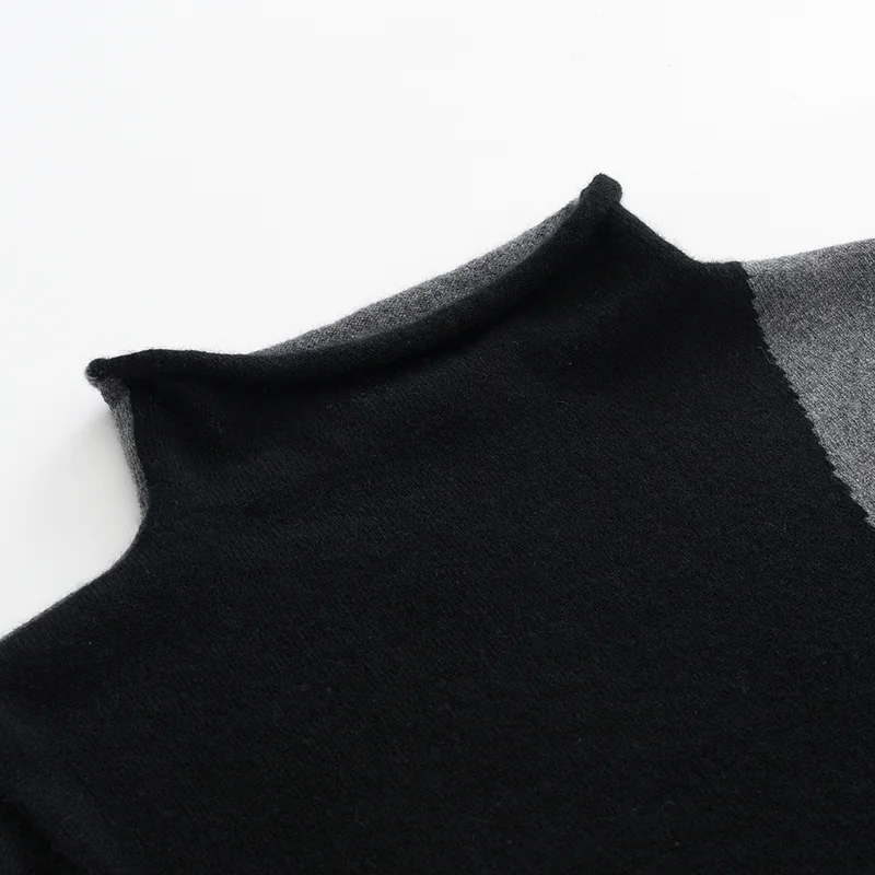 100% Cashmere, Cashmere button-front cardigan — Red Colour-block, 14–15.5µm, Cashmere Garment / Women — detail view 6