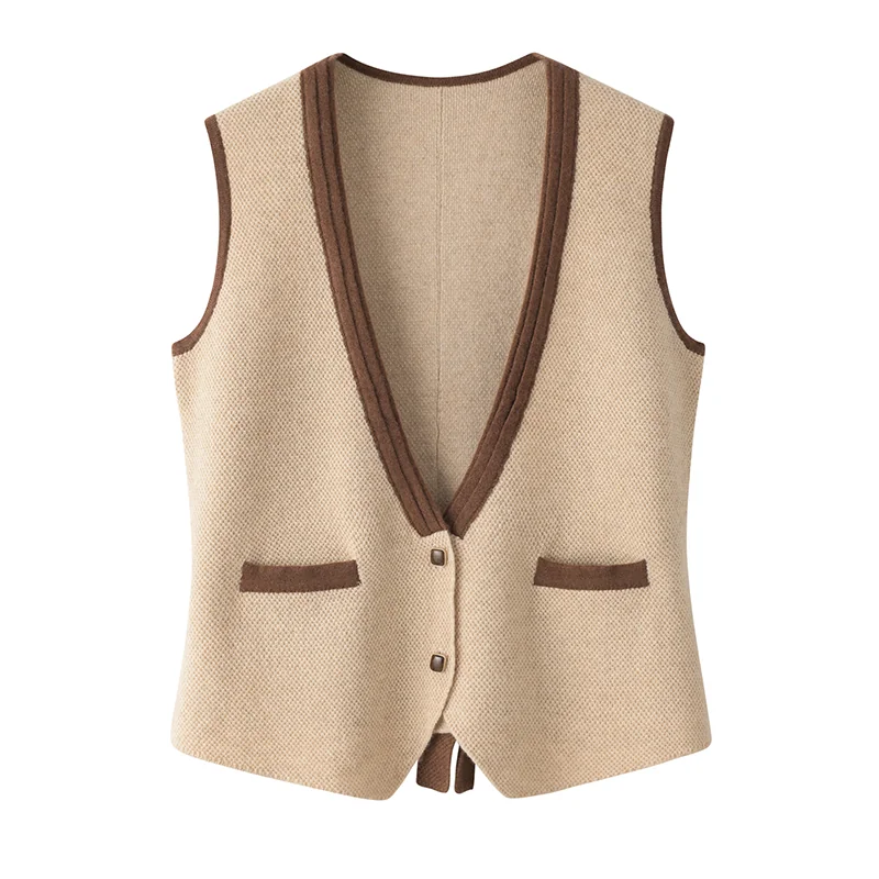 Cashmere sleeveless vest — Pink