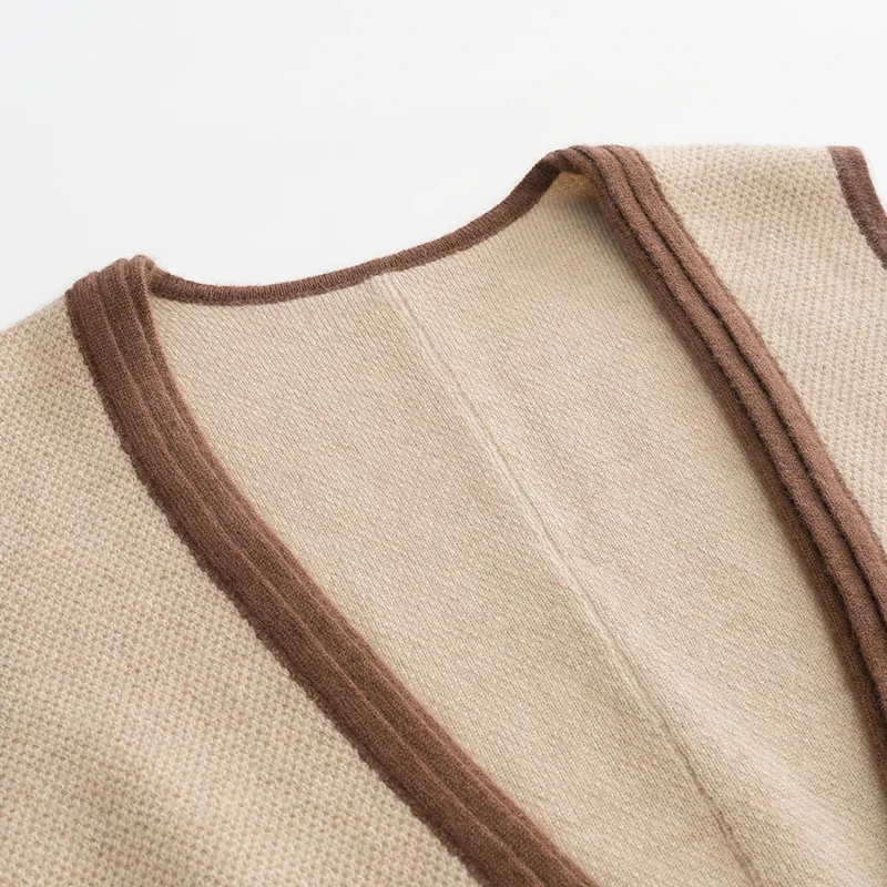 100% Cashmere, Cashmere sleeveless vest — Pink, 14–15.5µm, Cashmere Garment / Women — detail view 6