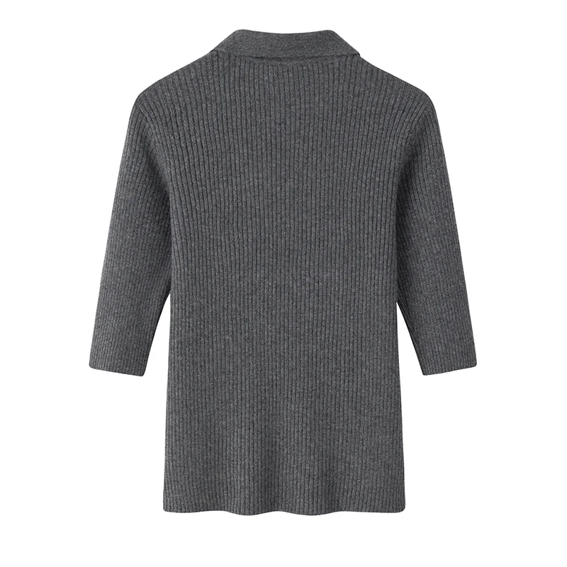 100% Cashmere, Cashmere button-front cardigan — Black, 14–15.5µm, Cashmere Garment / Women — detail view 2