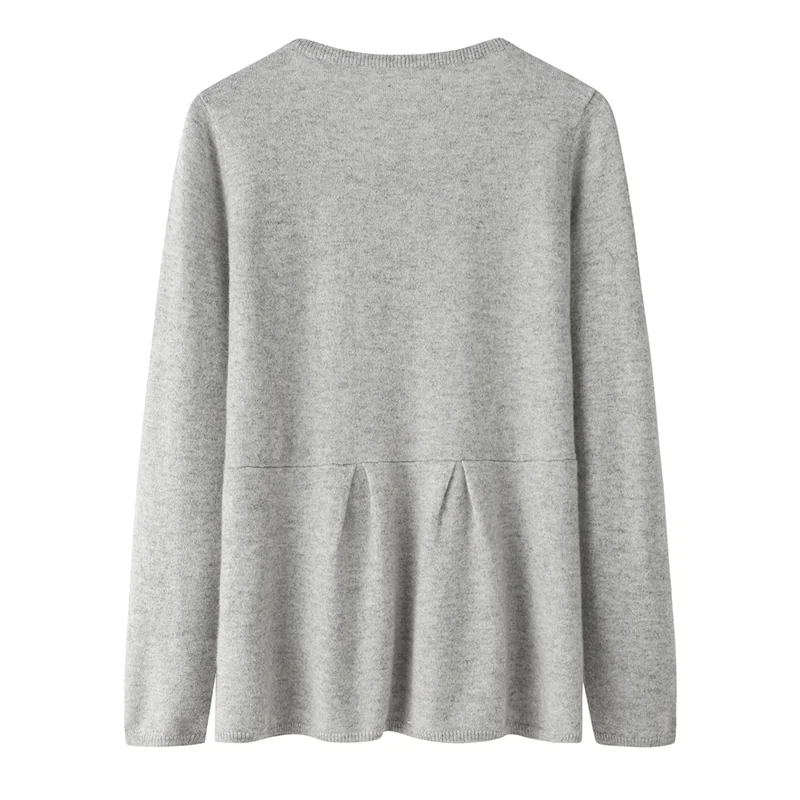 100% Cashmere, Cashmere crew-neck sweater — Black Cable, 14–15.5µm, Cashmere Garment / Women — detail view 2